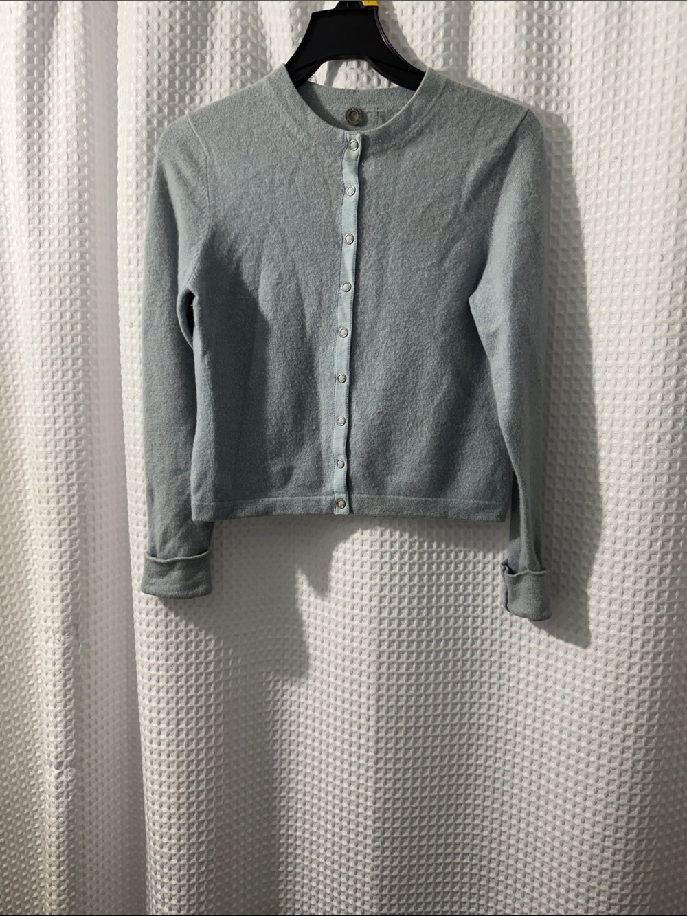 One Girl Who 100% Cashmere Women’s Teal Cardigan Sweater Size Medium